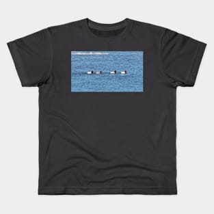 Canvasback Ducks Swimming Along a River Kids T-Shirt